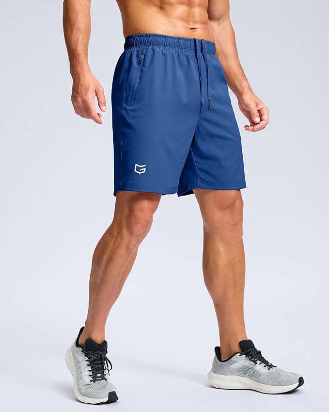G Gradual Men's Athletic Running Shorts with Zipper Pockets Quick Dry 7"/ 5"/ 9" Workout Gym Shorts for Basketball Hiking
