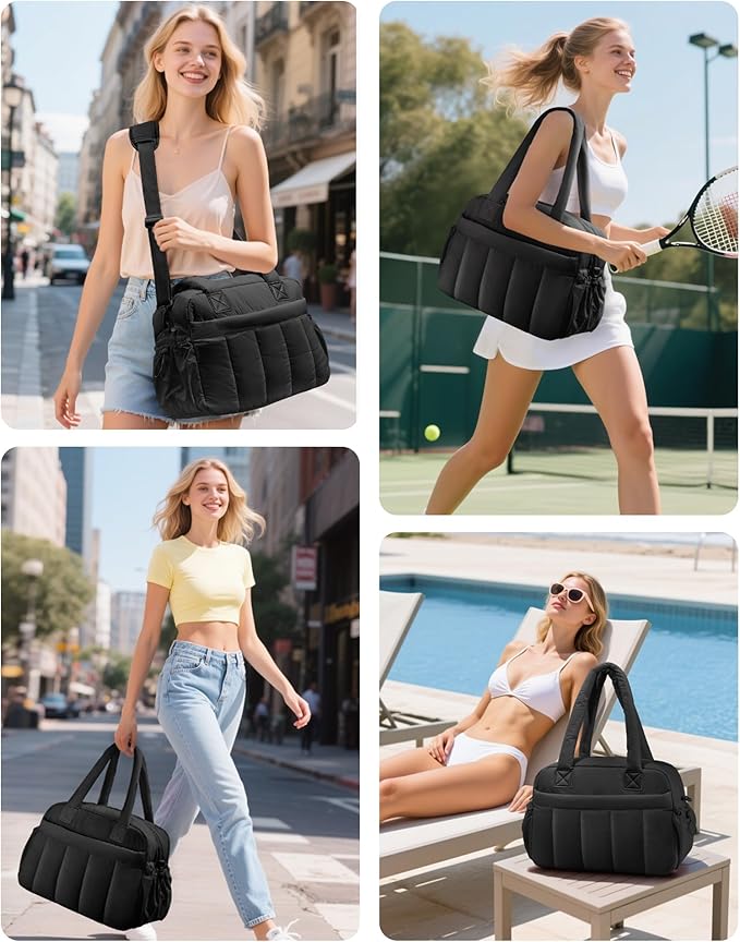 oscaurt Gym Bag for Women Lightweight Duffle Bag for Travel with Toiletry Pouch Water Resistant Carry On Weekender Overnight Duffel