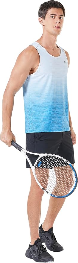 EZRUN Men's Quick Dry Sport Tank Top for Bodybuilding Gym Athletic Jogging Running,Fitness Training Workout Sleeveless Shirts