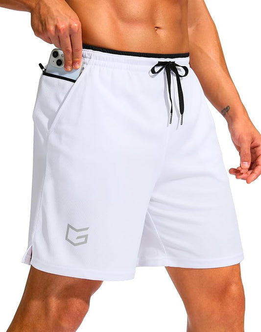 G Gradual Men's Running Athletic Shorts with Zipper Pocket 5"/ 7" Lightweight Quick Dry Gym Workout Shorts for Tennis Active
