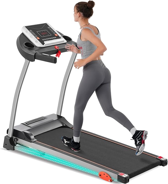 Merax Incline Treadmill with Handle, 3-in-1 Portable Treadmills for Home and Office, Foldable Treadmills with 300 Lbs Weight Capacity, 3.0HP Quiet Walking Treadmill, Quick Speed Button