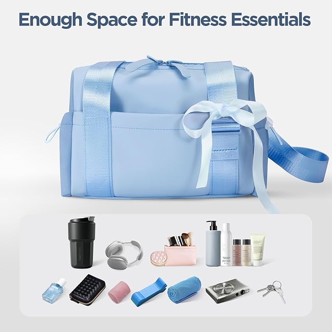 Mini Gym Bag for Women Girls Small Gym Tote Bag with Wet Compartment Waterproof Travel Duffle Bag Cute Workout Sport Bag