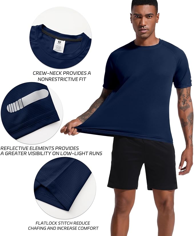 Holure Men's Mesh Quick-Dry Short Sleeve Workout T-Shirt