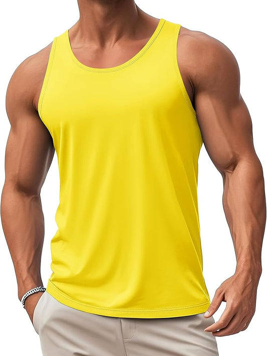 MAGCOMSEN Mens Workout Tank Tops Undershirt Cotton Muscle Athletic Sleeveless Shirts for Gym