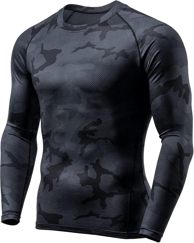 TSLA Men's Thermal Long Sleeve Compression Shirts, Athletic Base Layer Top, Winter Gear Running T-Shirt