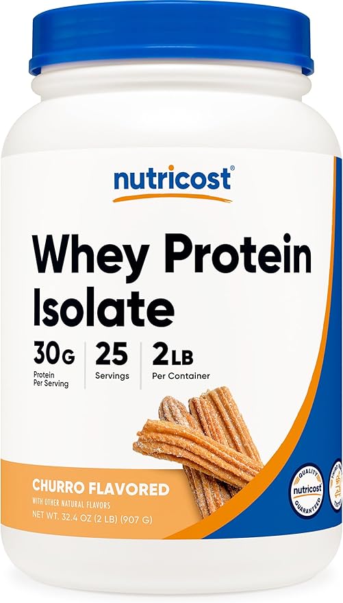 Nutricost Whey Protein Isolate 2 LB Churro Flavored - GMO-Free, Gluten-Free