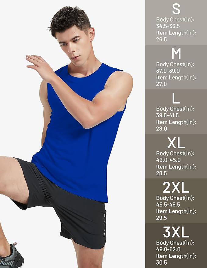 MIER Men's Workout Tank Tops UPF 50+ Swim Shirts Quick Dry Running Sleeveless UV Protection Muscle Tees
