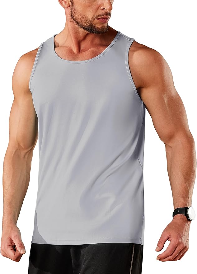 TACVASEN Men's Workout Tank Tops Sleeveless UPF 50+ Summer Sun Shirts Quick Dry for Running Swim Gym Beach