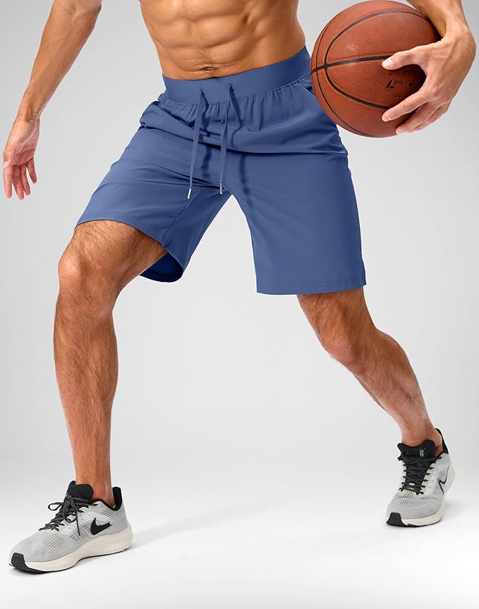 Men's Running Shorts with Zipper Pockets 9 Inch/ 7 Inch / 5 Inch Lightweight Quick Dry Gym Workout Athletic Shorts for Men