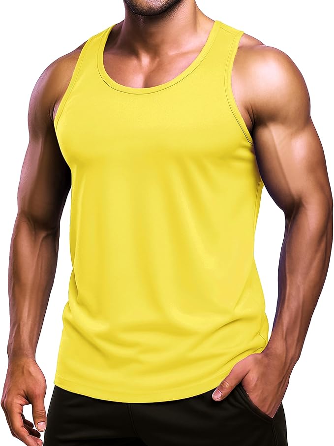 Boladeci Men's Tank Top Workout Athletic Quick Dry UPF 50+ Sun Protection Lightweight Summer Beach Gym Sleeveless Shirts