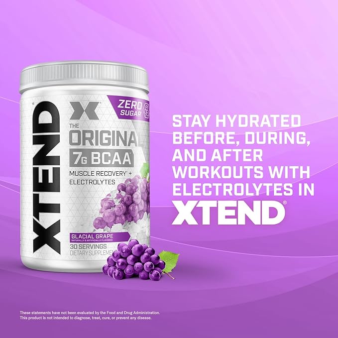 Xtend XTEND Original BCAA Powder 7g BCAA and 2.5g L-Glutamine, Sugar Free Post Workout Muscle Recovery Drink with Amino Acids for Men & Women, 30 Servings