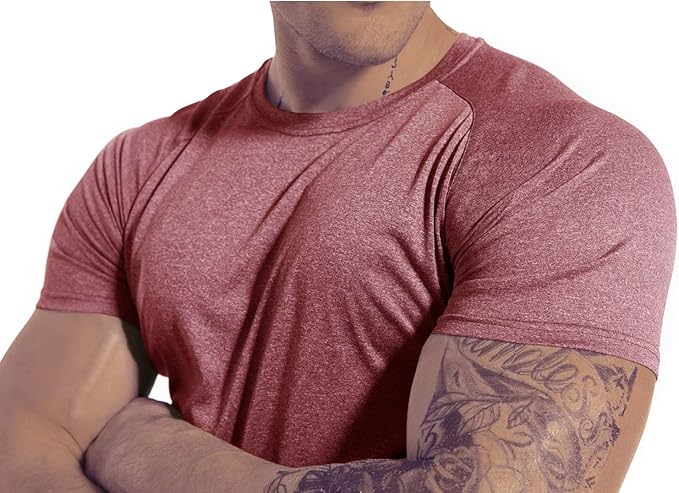 Men's 3pack Dry Fit Workout Gym Short Sleeve T Shirt Moisture Wicking Active Athletic Performance Running Shirts