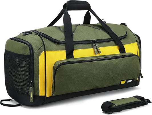 MIER Large Duffel Bag Men's Gym Bag with Shoe Compartment, 60L