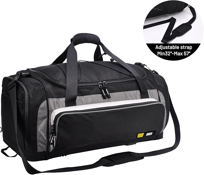 MIER Large Duffel Bag Men's Gym Bag with Shoe Compartment, 60L