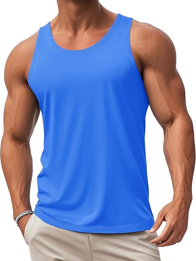 MAGCOMSEN Mens Workout Tank Tops Undershirt Cotton Muscle Athletic Sleeveless Shirts for Gym