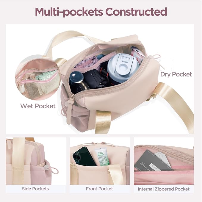 Mini Gym Bag for Women Girls Small Gym Tote Bag with Wet Compartment Waterproof Travel Duffle Bag Cute Workout Sport Bag