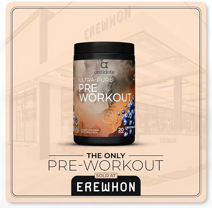 Antidote Clean Pre-Workout Powder - Natural Energy & Focus Booster with Beetroot, Creatine & Beta-Alanine - No Artificial Additives - Vegan, Keto-Friendly Supplement - Wild Blueberry - 20 Servings