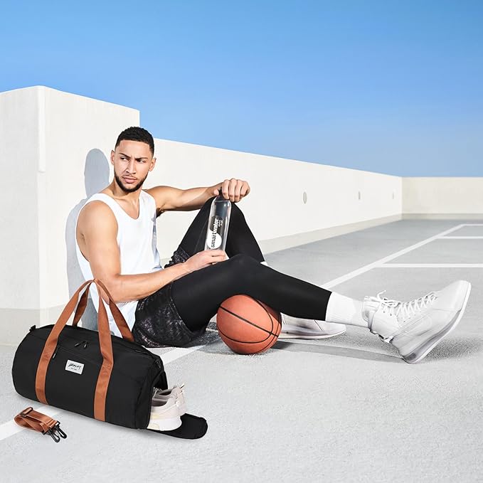 BE SMART Waterproof Mens Gym Bag with Shoe Compartment, Duffle Bags with Wet Pocket for Men, Lightweight Large Sport Duffel Option With Tpu Pocket for Overnight Weekender, Fitness, Swim, Boxing,Travel