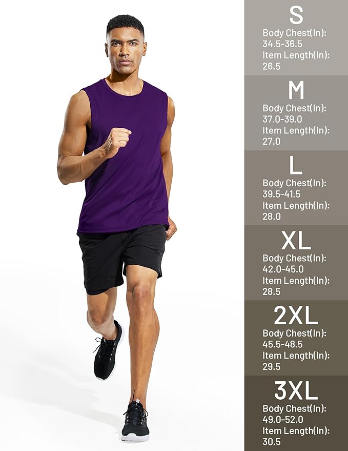 MIER Men's Workout Tank Tops UPF 50+ Swim Shirts Quick Dry Running Sleeveless UV Protection Muscle Tees