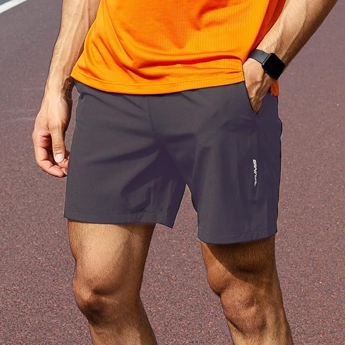 Men's Running Shorts 6" Quick Dry Gym Athletic Workout Shorts for Men with Pockets