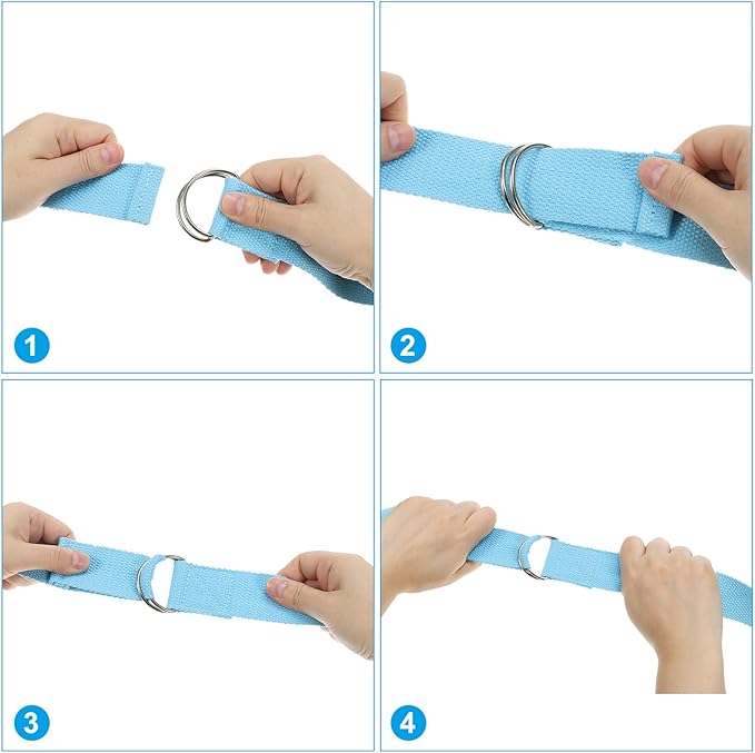 PATIKIL Yoga Strap for Stretching Cotton Yoga Belt with Adjustable Metal D-Ring Buckle Stretch Bands for Fitness Pilates