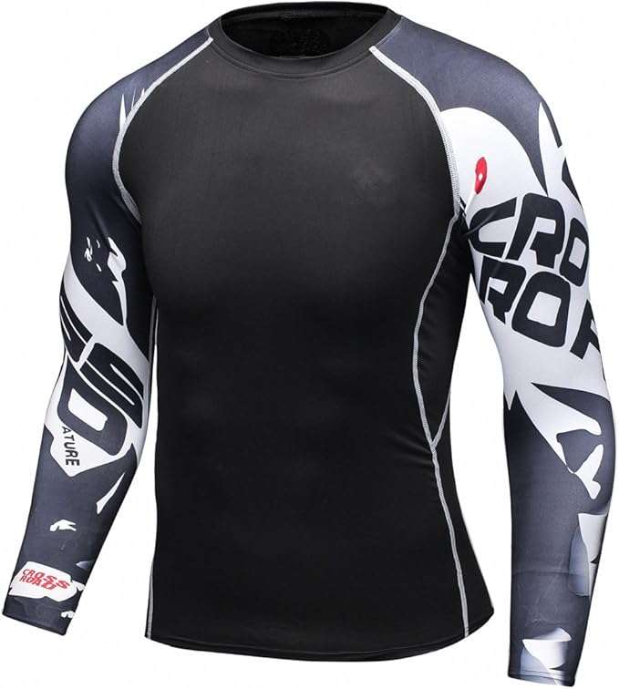 Men's Soft Slim Long Sleeve Dry-Fit Compression Gym Trainning Shirt