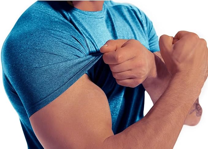 Men's 3pack Dry Fit Workout Gym Short Sleeve T Shirt Moisture Wicking Active Athletic Performance Running Shirts