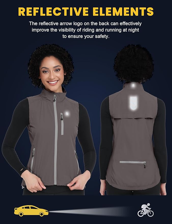 Little Donkey Andy Women's Lightweight Quick Dry Vest Summer Windproof Sleeveless Elastic Jacket for Golfing Cycling Running