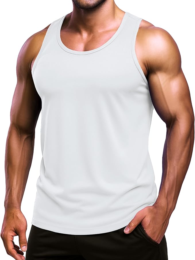 Boladeci Men's Tank Top Workout Athletic Quick Dry UPF 50+ Sun Protection Lightweight Summer Beach Gym Sleeveless Shirts
