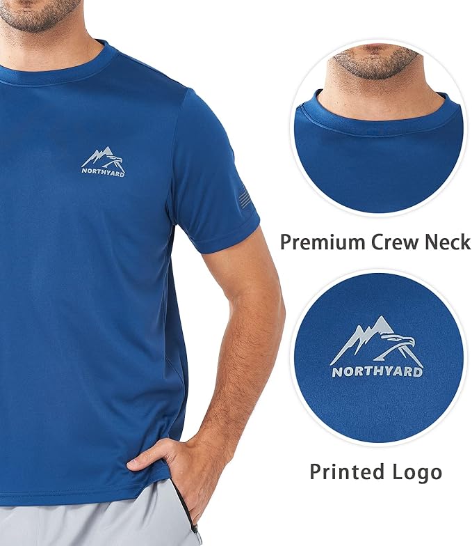 NORTHYARD Men's UPF 50+ Sun Protection Shirts Swim SPF UV Quick Dry Short Sleeve T-Shirts for Athletic Fishing Rash Guard