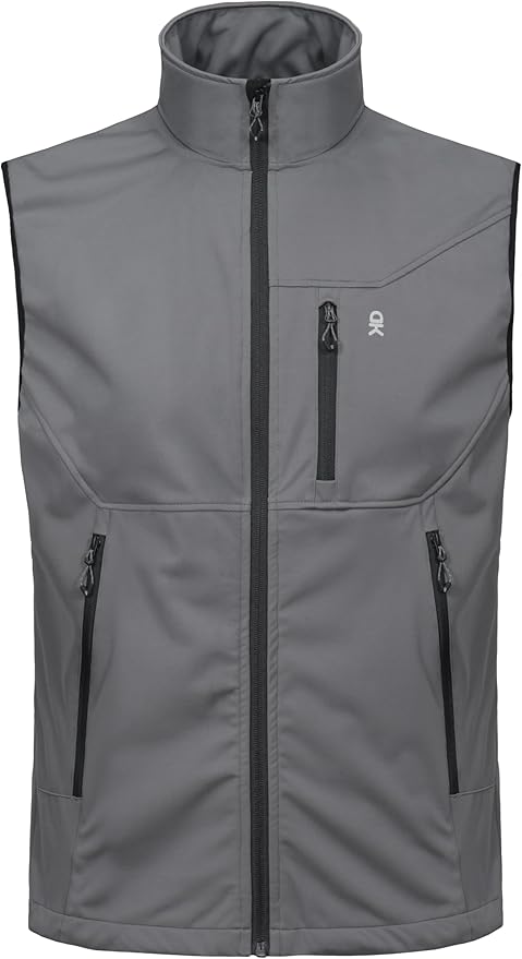 Little Donkey Andy Men's Lightweight Softshell Vest Windproof Sleeveless Jacket for Travel Hiking Running Golf