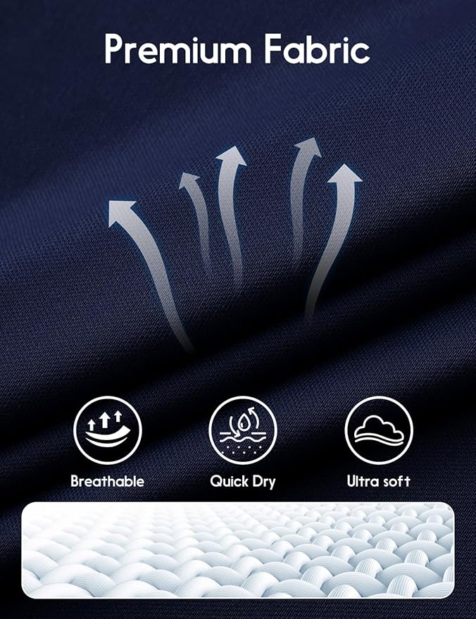 Men's Long Sleeve Moisture Wicking Athletic Shirts, Dry Fit Long Sleeve UV Protection Shirts Men for Workout, Running, Hiking