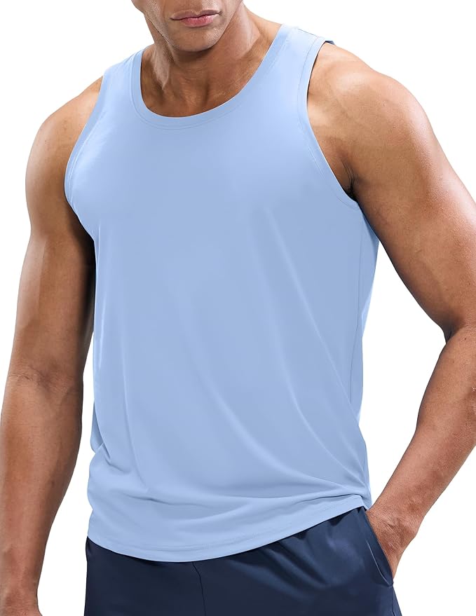 MIER Men's Tank Tops Workout Sleeveless Tee Shirts Muscle Athletic Gym Running Beach Tanks for Men, Quick Dry