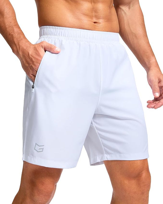 G Gradual Men's Athletic Running Shorts with Zipper Pockets Quick Dry 7"/ 5"/ 9" Workout Gym Shorts for Basketball Hiking