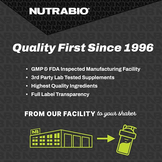 NutraBio BCAA 5000 Powder - Vegan Fermented BCAAs - Supports Lean Muscle Growth, Recovery, Endurance - 60 Servings - Grape Berry Crush