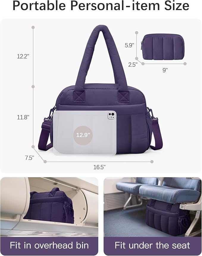 oscaurt Gym Bag for Women Lightweight Duffle Bag for Travel with Toiletry Pouch Water Resistant Carry On Weekender Overnight Duffel