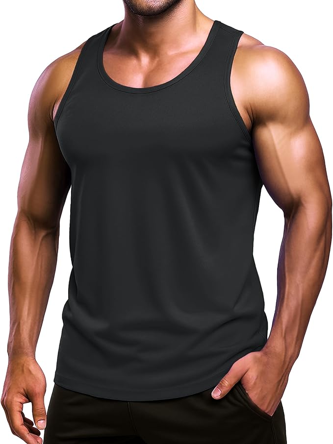 Boladeci Men's Tank Top Workout Athletic Quick Dry UPF 50+ Sun Protection Lightweight Summer Beach Gym Sleeveless Shirts