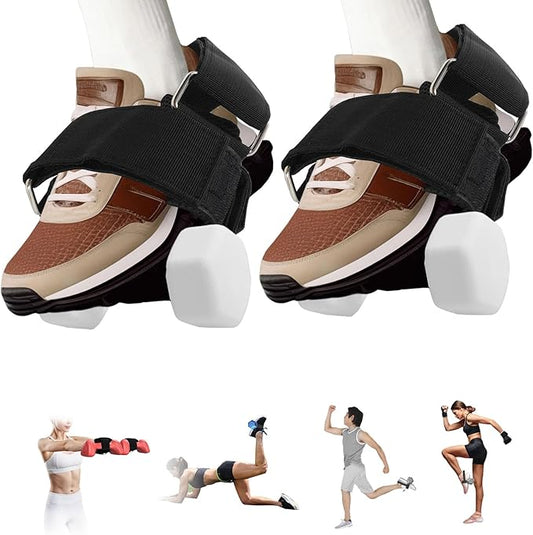 2 Pcs Dumbbell Foot Attachment, Ankle Straps for Leg Workouts at Home, Gym Trainer Equipment for Hamstring Curls, Leg Extensions, Hip Flexors, Tibialis Strengthener for Athletes, Gym Trainers