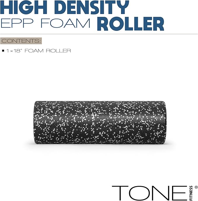 Tone Fitness High Density EPP Foam Exercise Foam Roller for Yoga, Pilates, Stretching, Massage, and Recovery | Multiple Sizes and Colors