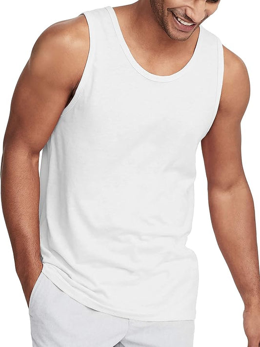 Hat and Beyond Mens Tank Top Soft Performance Boxing Gym Shirts Plain Muscle Tee