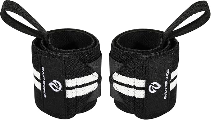 EVMT Premium Weightlifting Wrist Wraps 18in. Durable Straps for Weightlifting, Enhanced Wrist Support. Ideal Lifting Straps for Strength Training.