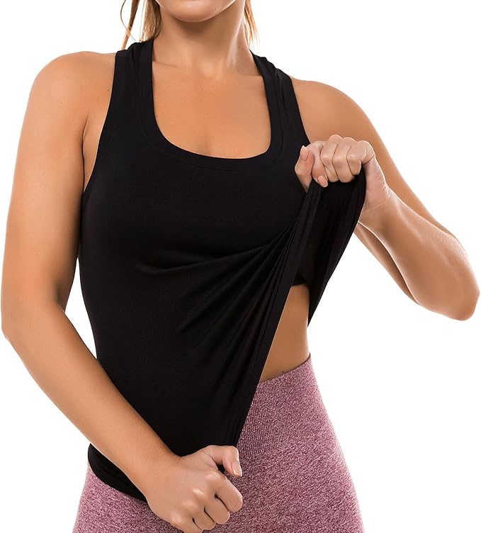 MathCat Workout Tops for Women Seamless Basic Sleeveless Muscle Tank Tops Racerback Athletic Yoga Running Daily Shirts