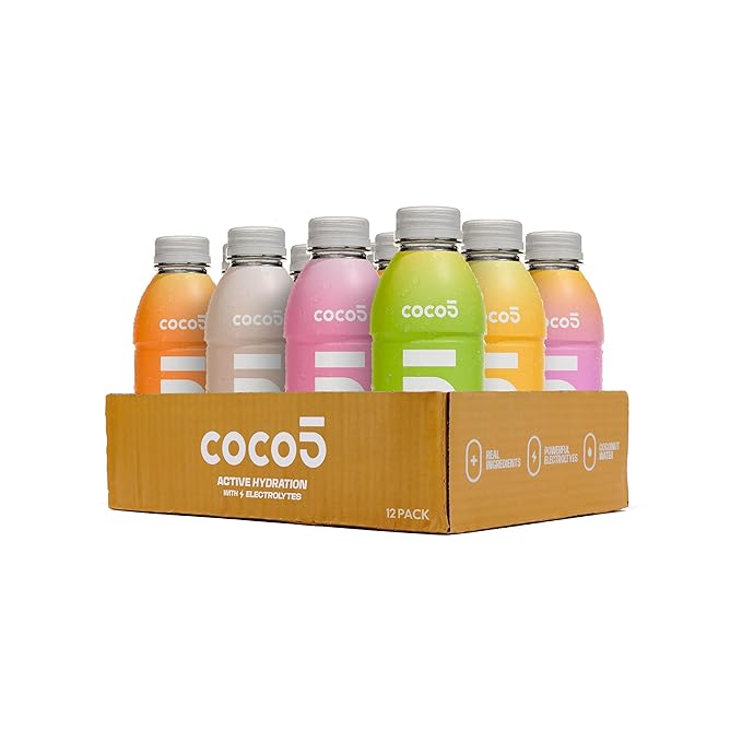 COCO5 Clean Sports Hydration Multipack | 100% Natural | 50% Less Sugar | Nothing Artificial | Non-GMO | Gluten Free | Developed by Pro Trainers for Pro Athletes | 16.9 OZ (Pack - 12)