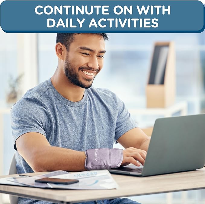 Comfytemp Wrist Ice Pack Wrap for Carpal Tunnel Relief, 2 Gel Packs, Hot Cold Compression Brace for Hand Injuries Reusable, Tendonitis, Men Women Surgery Gift (Purple)