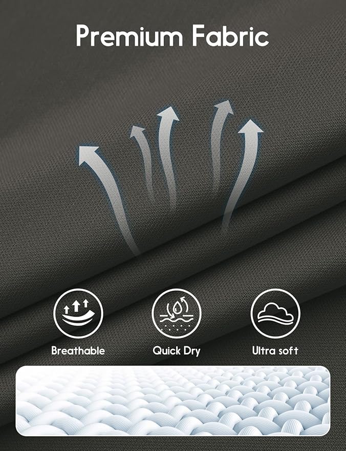 Men's Long Sleeve Moisture Wicking Athletic Shirts, Dry Fit Long Sleeve UV Protection Shirts Men for Workout, Running, Hiking