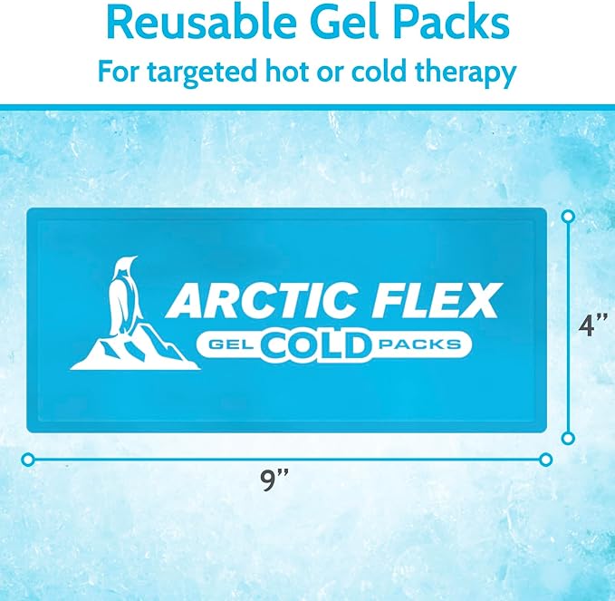 Arctic Flex Gel Replacement Packs - Sized for Knee Ice Brace - Cold and Hot Therapy for Injuries, Pain Relief, Swelling - for Reusable Compression Wrap - for Athletic Injury, Women and Men