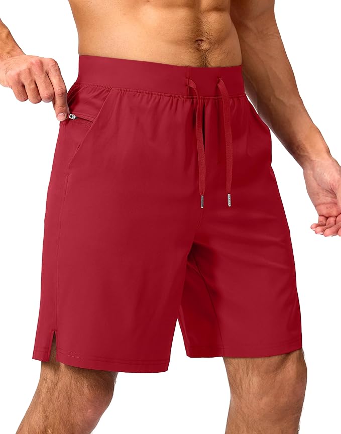 Men's Running Shorts with Zipper Pockets 9 Inch/ 7 Inch / 5 Inch Lightweight Quick Dry Gym Workout Athletic Shorts for Men