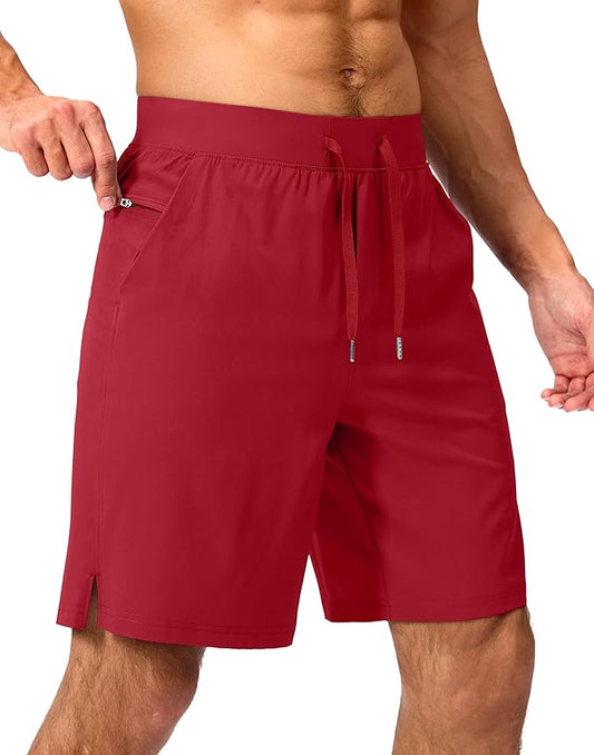 Men's Running Shorts with Zipper Pockets 9 Inch/ 7 Inch / 5 Inch Lightweight Quick Dry Gym Workout Athletic Shorts for Men