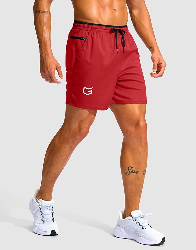 G Gradual Men's Running Athletic Shorts with Zipper Pocket 5"/ 7" Lightweight Quick Dry Gym Workout Shorts for Tennis Active