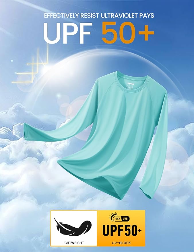 MAGCOMSEN Men's Long Sleeve Shirts UPF 50+ UV Sun Protection Athletic Shirts for Hiking Running Workout Rash Guard